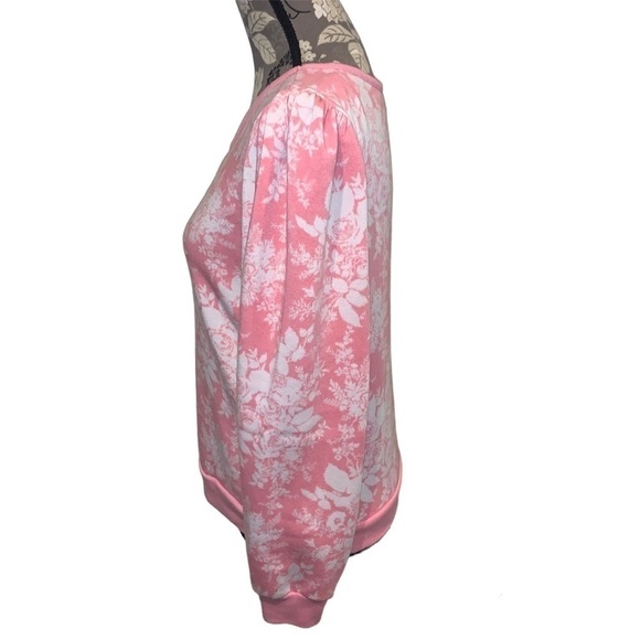RACHEL PARCELL Pink Quill Rose Brocade Sweatshirt size small - Picture 4 of 7